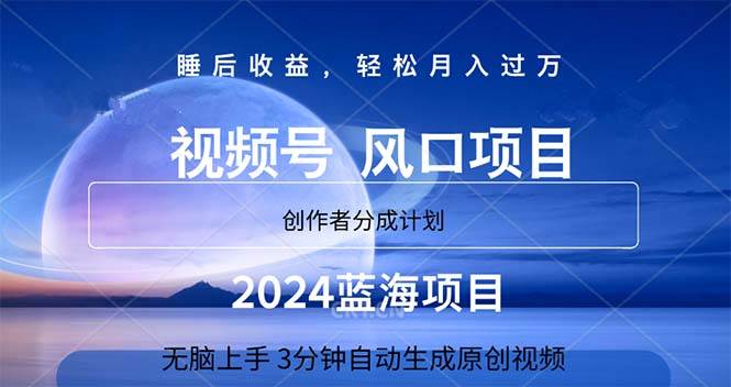 2024蓝海项目，3分钟自动生成视频，月入过万-亦可网创