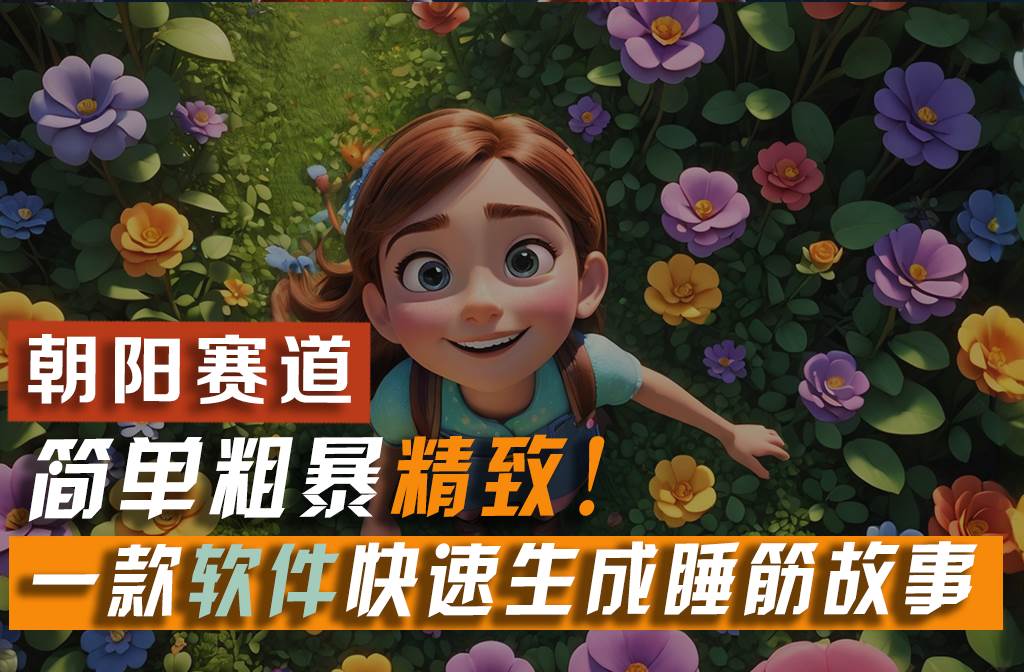 利用一款软件5分钟一条爆款睡前故事，简单粗暴精致！小白月入2w+-亦可网创