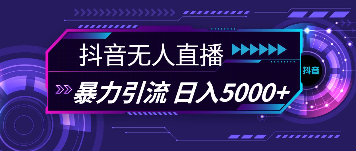 抖音无人直播，暴利引流，日入5000+-亦可网创