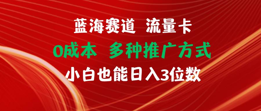蓝海赛道 流量卡 0成本 小白也能日入三位数-亦可网创