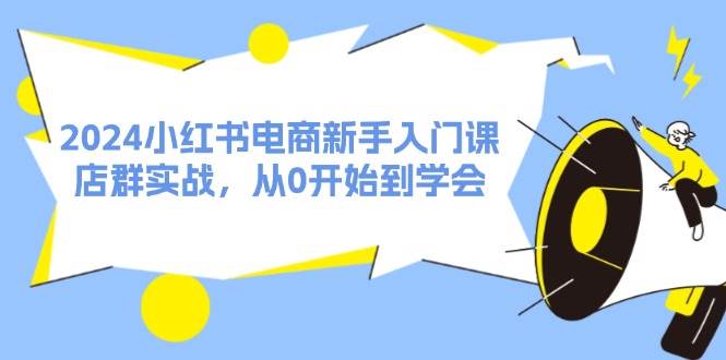 2024小红书电商新手入门课，店群实战，从0开始到学会（31节）-亦可网创