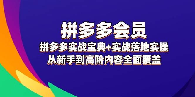 拼多多 会员，拼多多实战宝典+实战落地实操，从新手到高阶内容全面覆盖-亦可网创