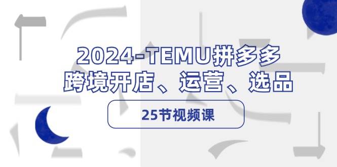 2024-TEMU拼多多·跨境开店、运营、选品（25节视频课）-亦可网创