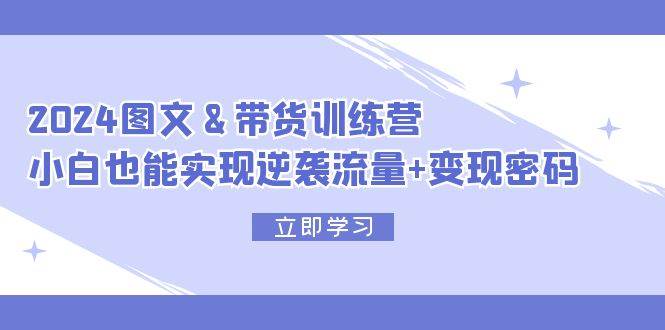 2024 图文+带货训练营，小白也能实现逆袭流量+变现密码-亦可网创