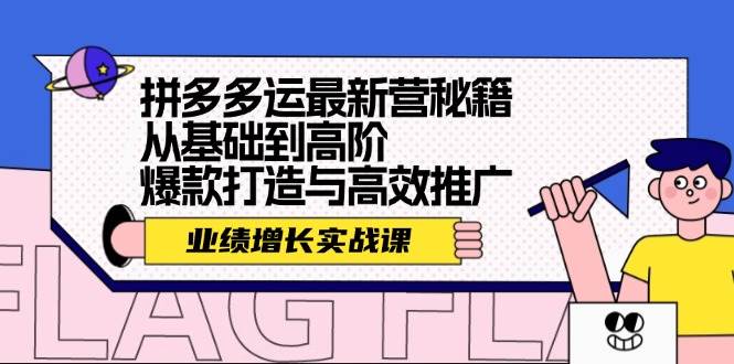 拼多多运最新营秘籍：业绩 增长实战课，从基础到高阶，爆款打造与高效推广-亦可网创